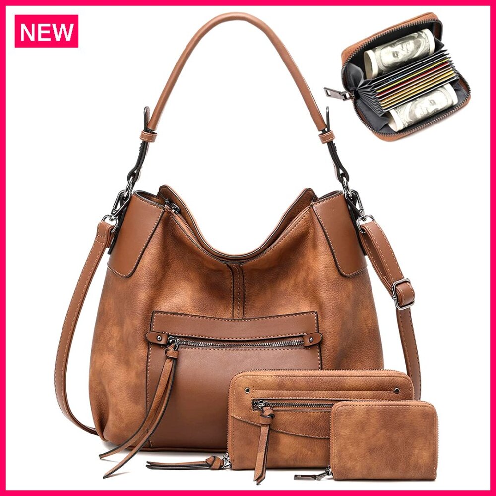 Faux Leather Hobo Shoulder Bag Crossbody Purse Women's Handbag